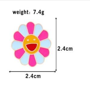 Flower Face Pin Brooch